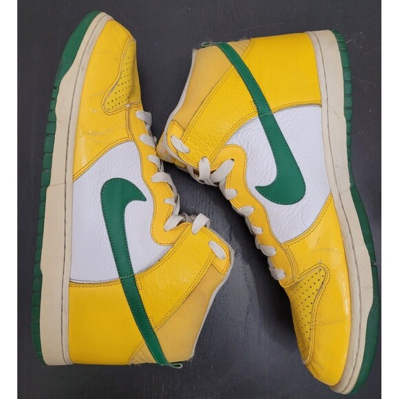 Nike Dunk High Yellow 317982-731 Men\'s Size 14 Pine Green Brazil  Packers main image 5
